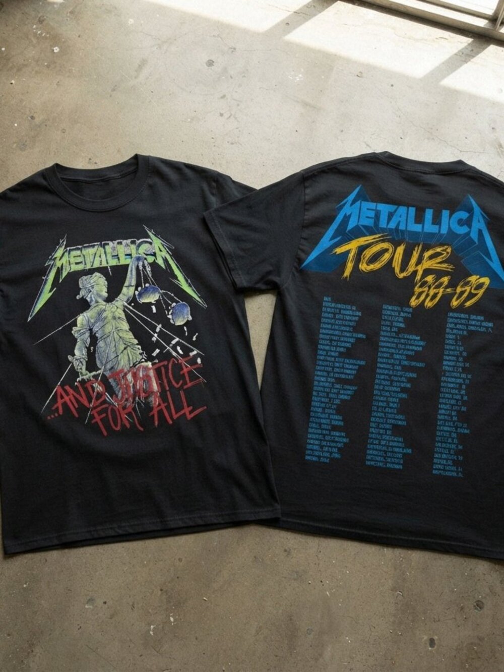 Metallica And Justice For All Tour 88-99 Vintage Graphic T-Shirt